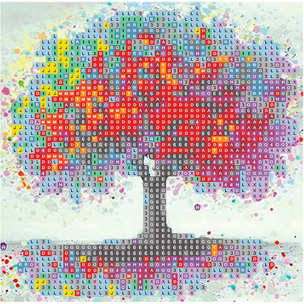 Набор ДТ Алмазная мозаика 5D Дерево 20*20 см,без подрамника,частичное заполнение 80864А