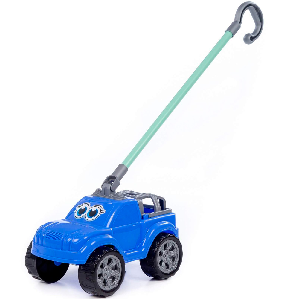 Автомобиль-каталка Боби с ручкой синий 75014