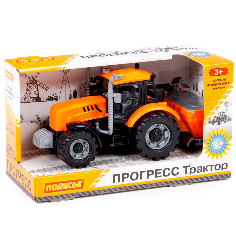 Трактор "Прогресс" сельскохозяйственный инерц. оранжевый (в коробке) 91246 П-Е /12/.
