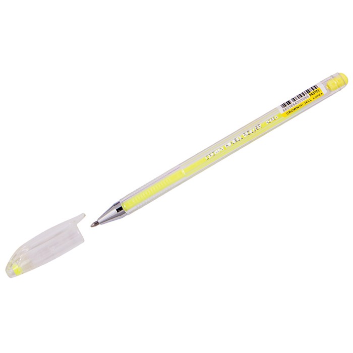 Ручка гелевая Crown "Hi-Jell Pastel" желтая пастель, 0,8мм 290187