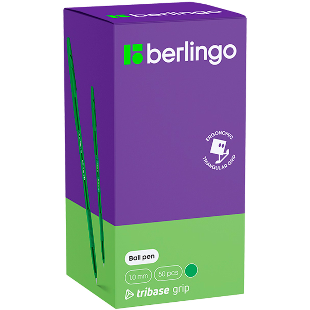 Ручка шарик зеленая 1,0мм Berlingo Tribase grip 355447 Ручка шарик зеленая 1,0мм Berlingo Tribase grip 355447