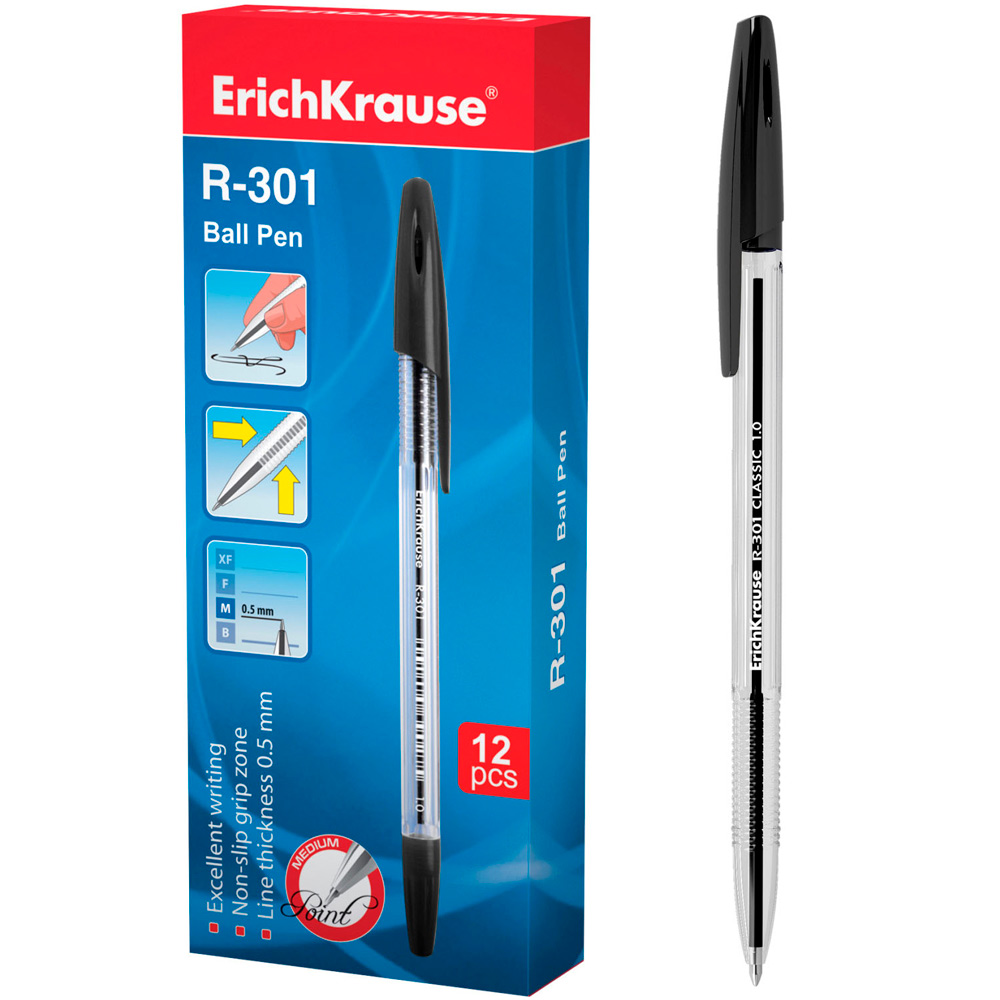 Ручка шарик черный R-301 Classic 43185 /Erich Krause/ Ручка шарик черный R-301 Classic 43185 /Erich Krause/