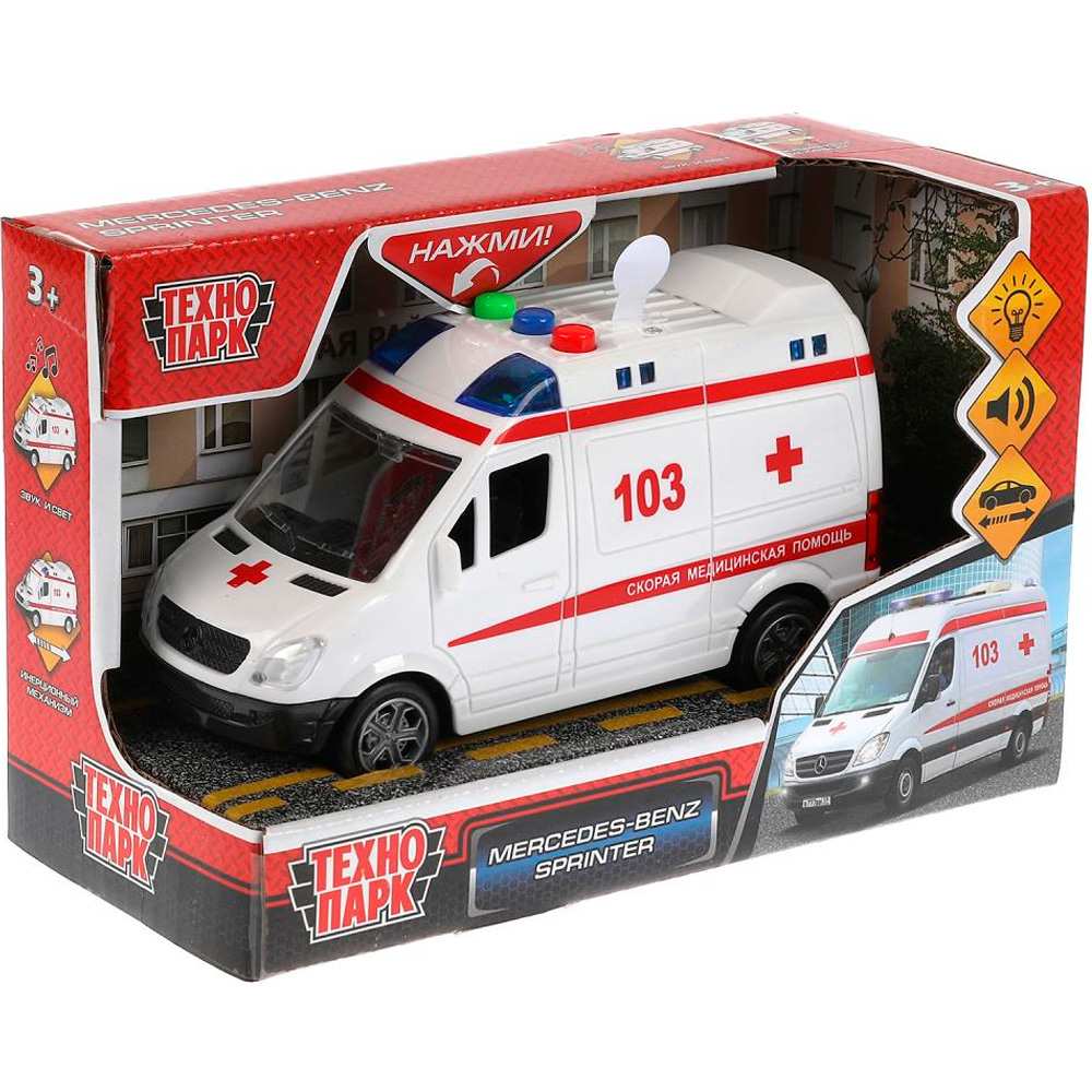 Модель SPRINTERVAN-15PLAMB-WH MERCEDES-BENZ SPRINTER Скорая Технопарк в коробке