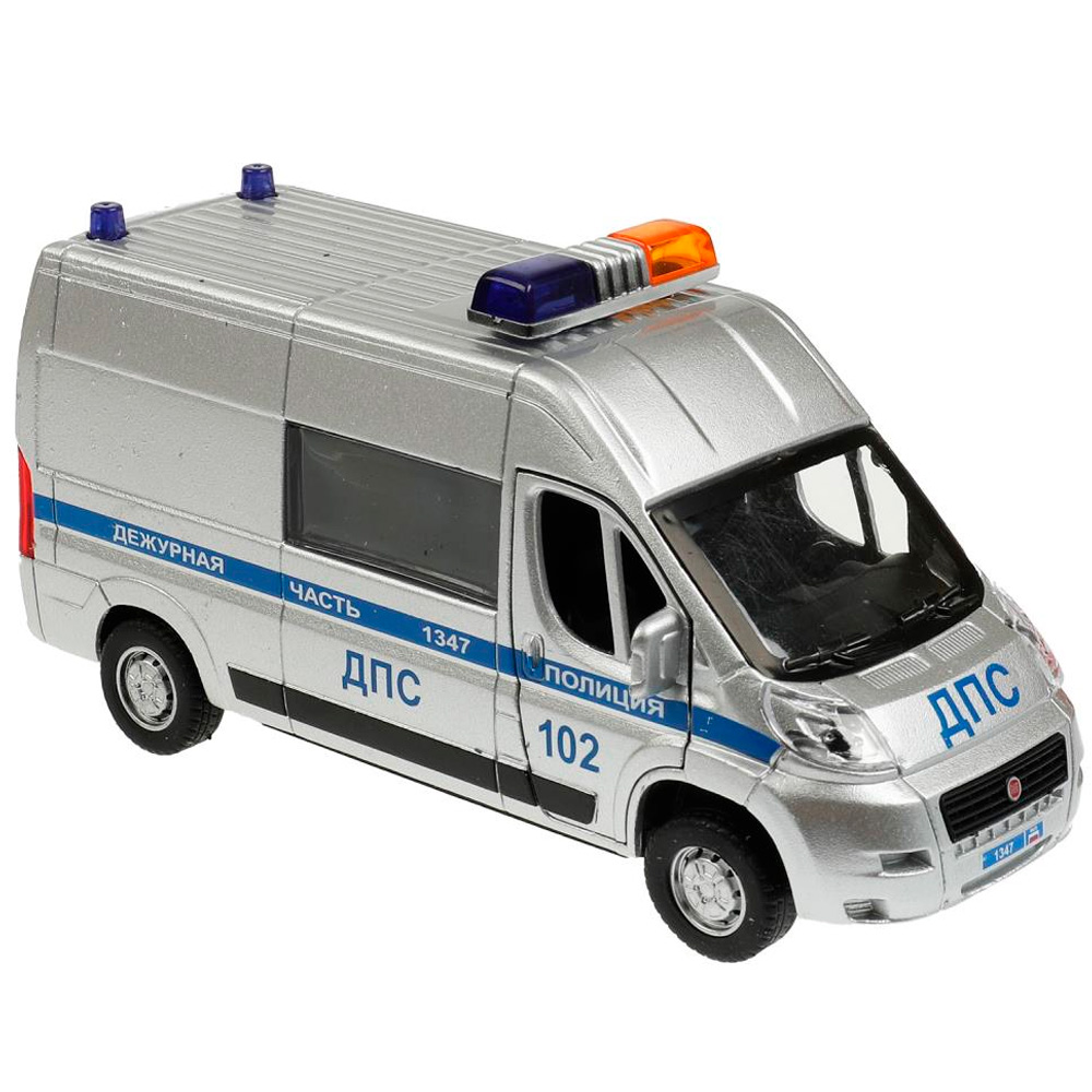 Модель DUCATO-14SLPOL-SR FIAT DUCATO ПОЛИЦИЯ 14 см серебр Технопарк 