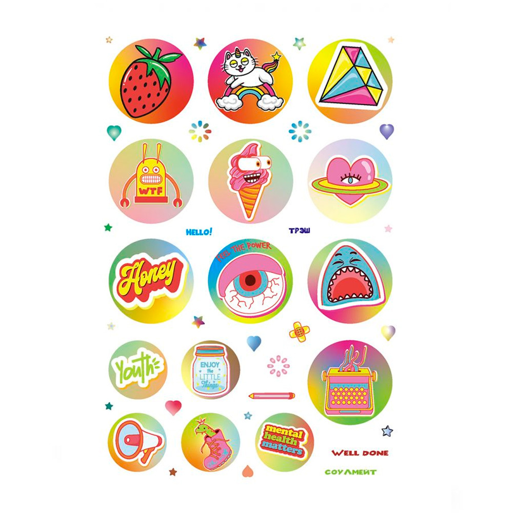 Наклейки WOW Bullet Journal Stickers син-роз, панда 9785001418054 Наклейки WOW Bullet Journal Stickers син-роз, панда 9785001418054