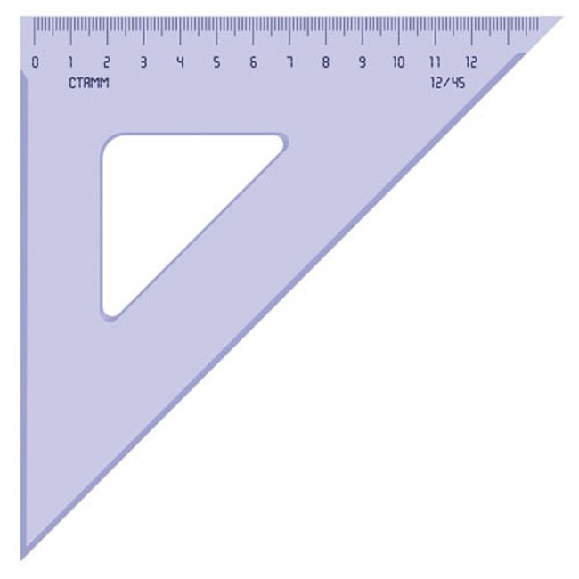 Треугольник пластик 12см 45* NEON СТАММ ТК46.