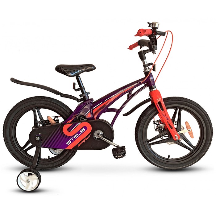 Велосипед 2-х 14" Galaxy фиолетовый/ красный V010.