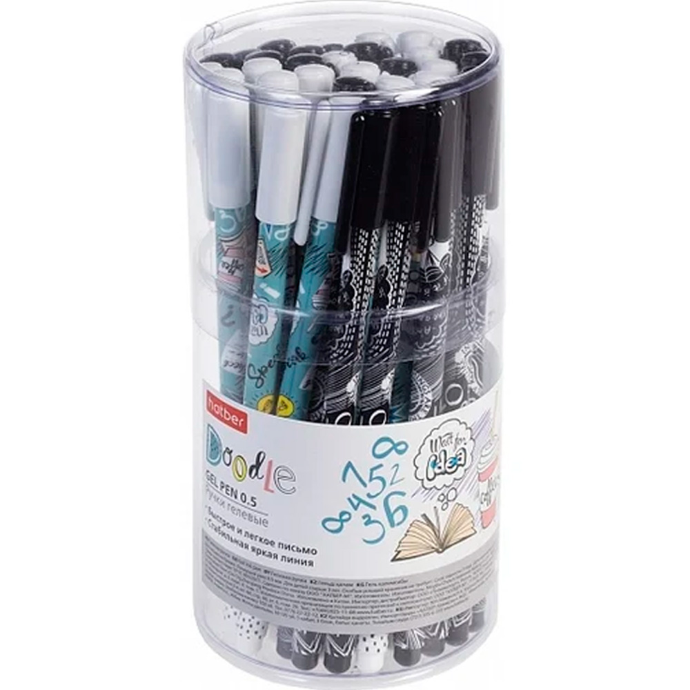 Ручка гелевая Hatber Doodles Синяя 0,5мм чернила fast dry GP_060752 Ручка гелевая Hatber Doodles Синяя 0,5мм чернила fast dry GP_060752