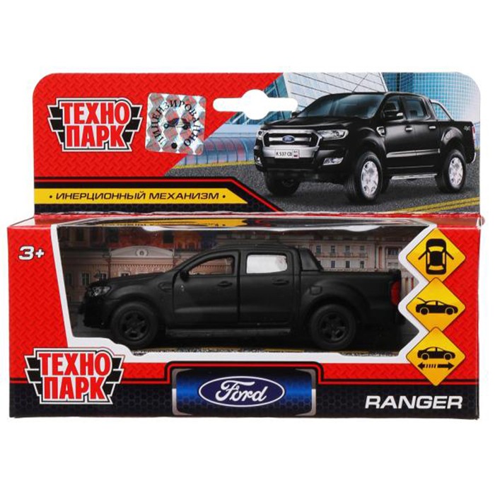 Модель SB-18-09-FR-N(BL-MATTE)-WB FORD Ranger пикап черный матовый Технопарк в коробке