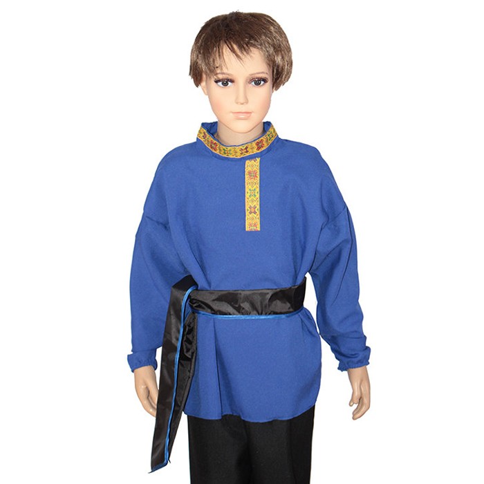 Рубаха с кушаком - цв. синий (6-7 лет) КС39.3