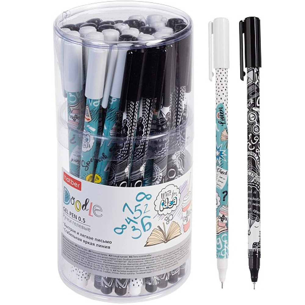 Ручка гелевая Hatber Doodles Синяя 0,5мм чернила fast dry GP_060752 Ручка гелевая Hatber Doodles Синяя 0,5мм чернила fast dry GP_060752