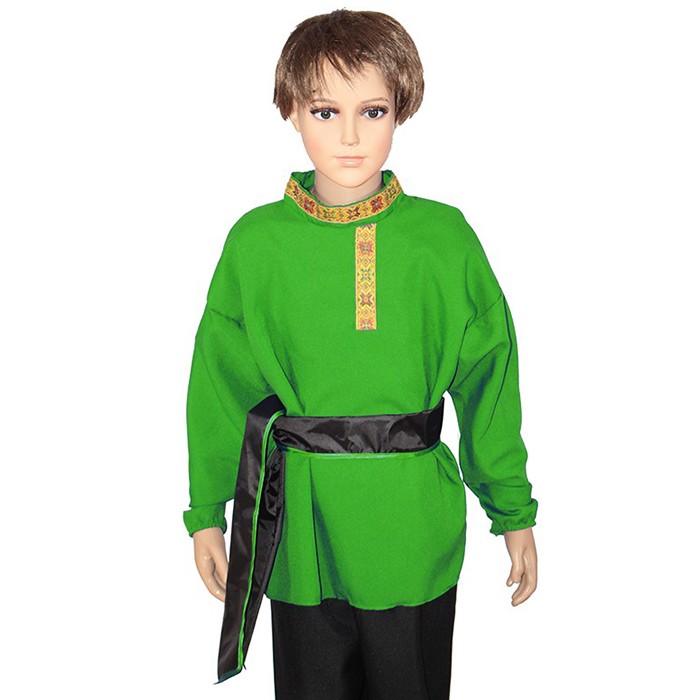 Рубаха с кушаком - цв. зеленый (6-7 лет) КС39.2