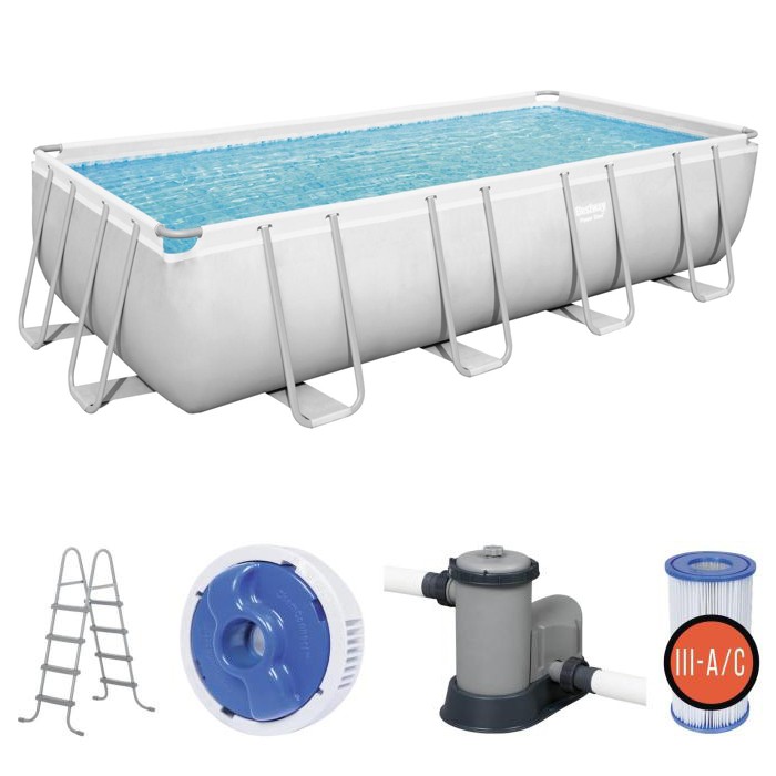 Бассейн каркасный прямоугольный 56465 Power Steel Rectangular Pool Set 549*274*122 см 