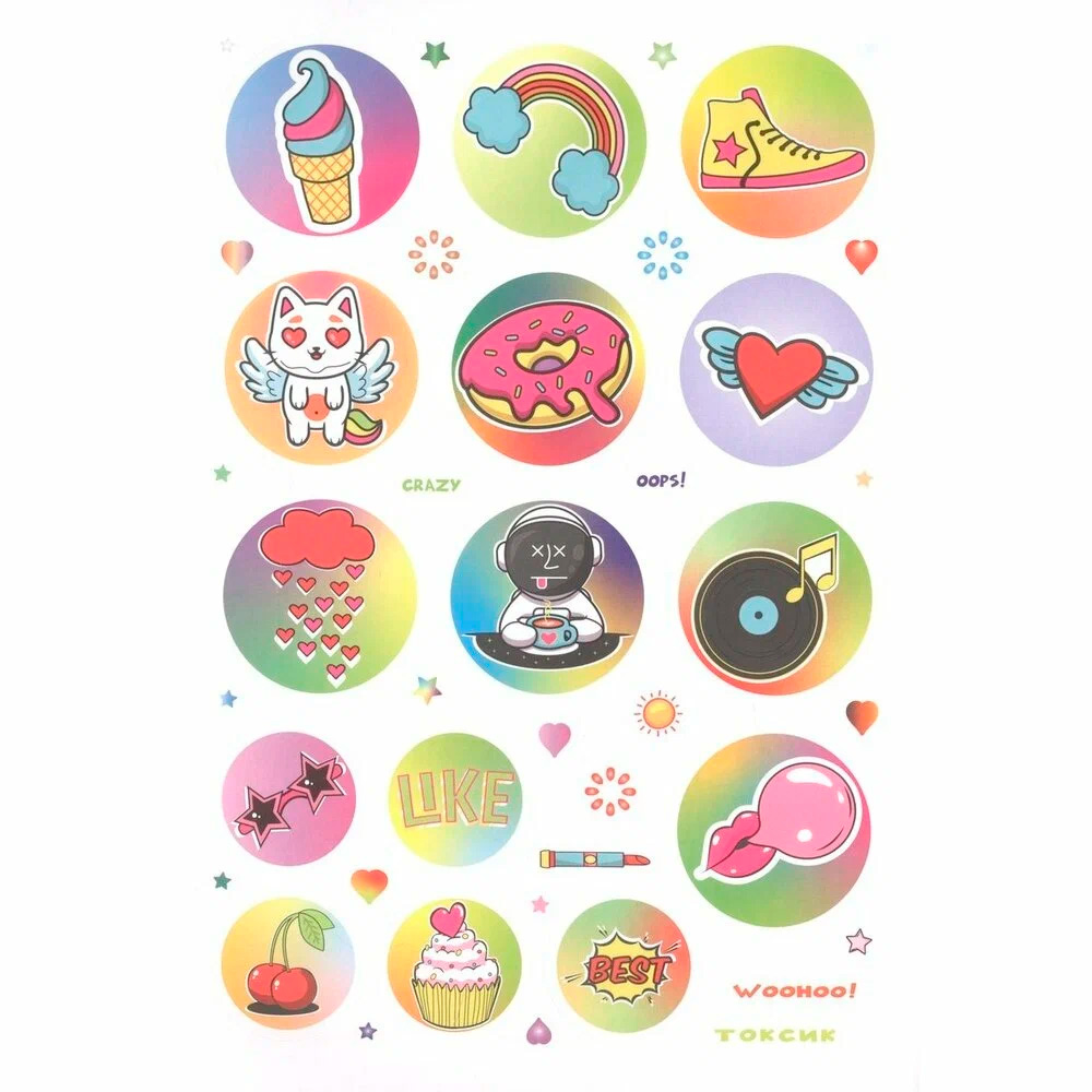 Наклейки WOW Bullet Journal Stickers роз-желт, акула 9785001418085 Наклейки WOW Bullet Journal Stickers роз-желт, акула 9785001418085