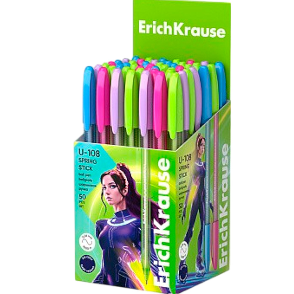 Ручка шарик синий U-108 Spring Stick 1.0, Ultra Glide Technology 58108 /Erich Krause/ Ручка шарик синий U-108 Spring Stick 1.0, Ultra Glide Technology 58108 /Erich Krause/